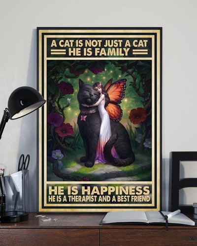 A cat is not just a cat he is family and best friend cat-poster , Black Cat Wall Art