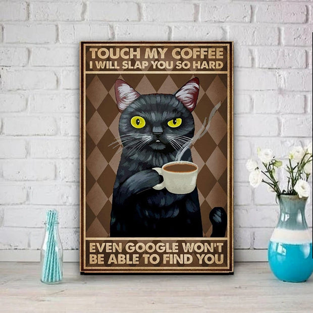 black cat poster , Black Cat Wall Art - Black Cat Print - -Black Cat Artwork - Home Decor