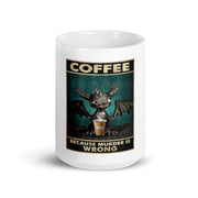 coffee beacuse murder is wrong ,retro batcoffee mug