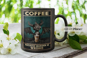 coffee beacuse murder is wrong ,retro batcoffee mug