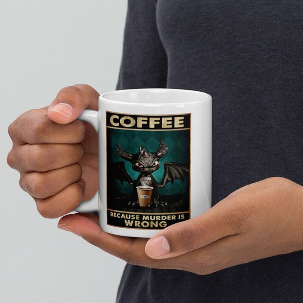 coffee beacuse murder is wrong ,retro batcoffee mug