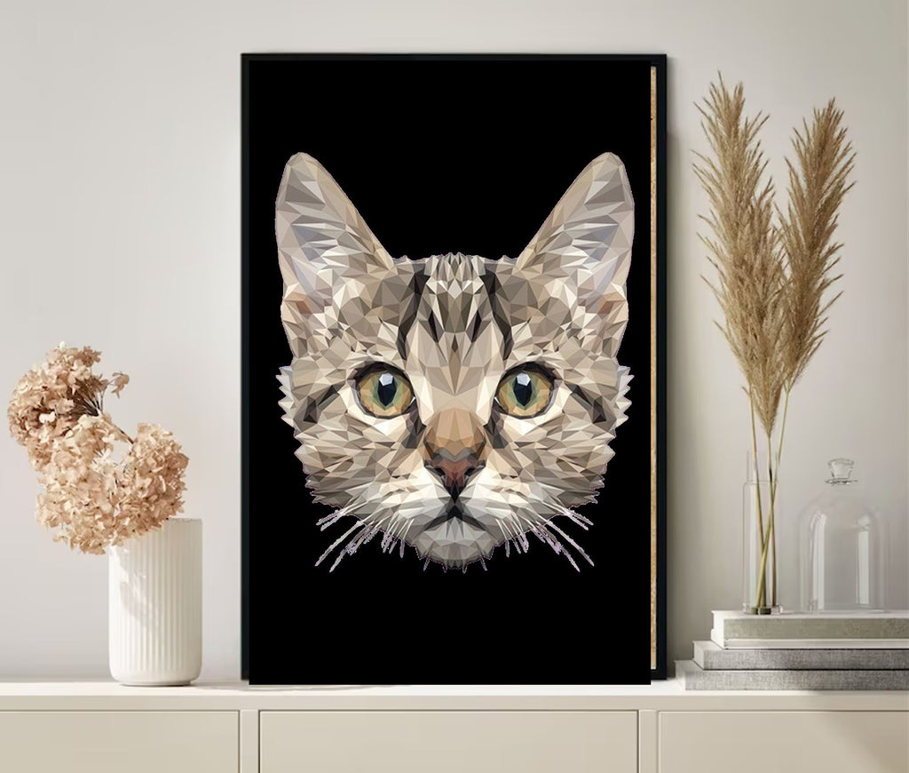 tabby cat vector image   cat poster .tabby cat-poster ,tabby Cat Wall Art - tabby Cat Print -tabby Cat Artwork - Home Decor