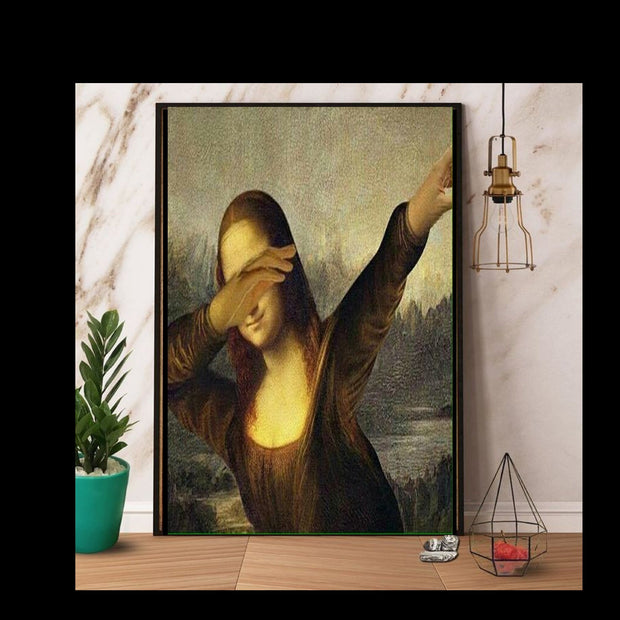 Mona Lisa illustration art  Print, Original Oil Painting  de vinci Portrait Poster