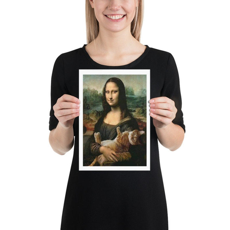 Mona Lisa illustration,mona lisa with cat , PNG ,SVG digital download. Leonardo Da Vinci