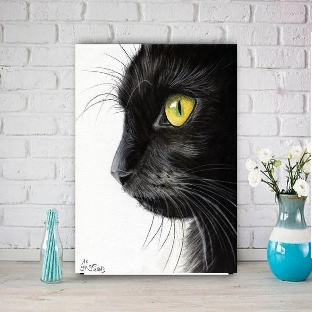 black cat  poster , Black Cat Wall Art - Black Cat Print -Black Cat Artwork - Home Decor,gift for cat lovers