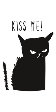 black cat kiss me wall  art  poster , Black Cat Wall Art - Black Cat Print -Black Cat Artwork - Home Decor