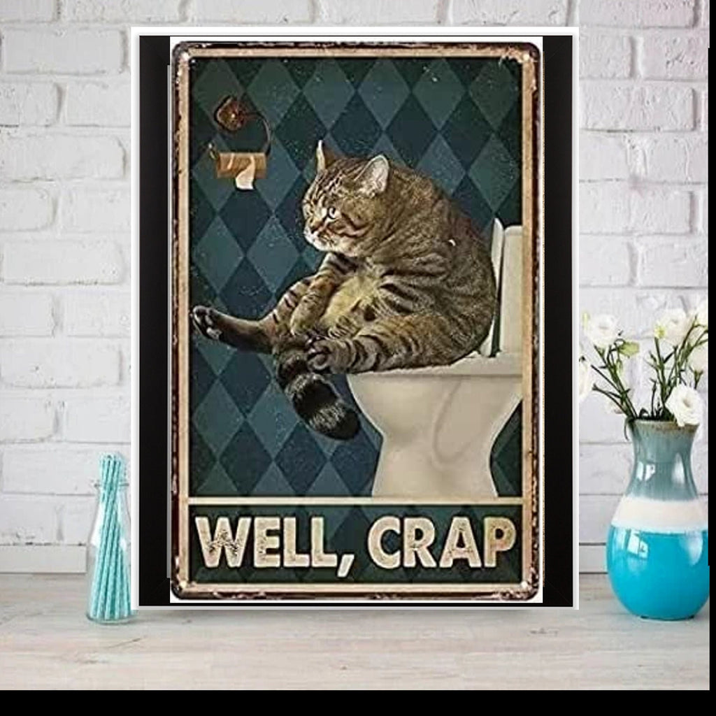 well crap tabby cat poster , Black Cat Wall Art - Black Cat Print - -Black Cat Artwork - Home Decor