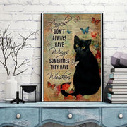 angels dont always have wings cat poster ,Black Cat Wall Art