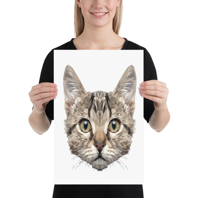 tabby cat vector image   cat poster .tabby cat-poster ,tabby Cat Wall Art - tabby Cat Print -tabby Cat Artwork - Home Decor