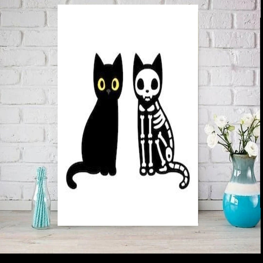 black cat wall art  poster , Black Cat Wall Art - Black Cat Print -Black Cat Artwork - Home Decor