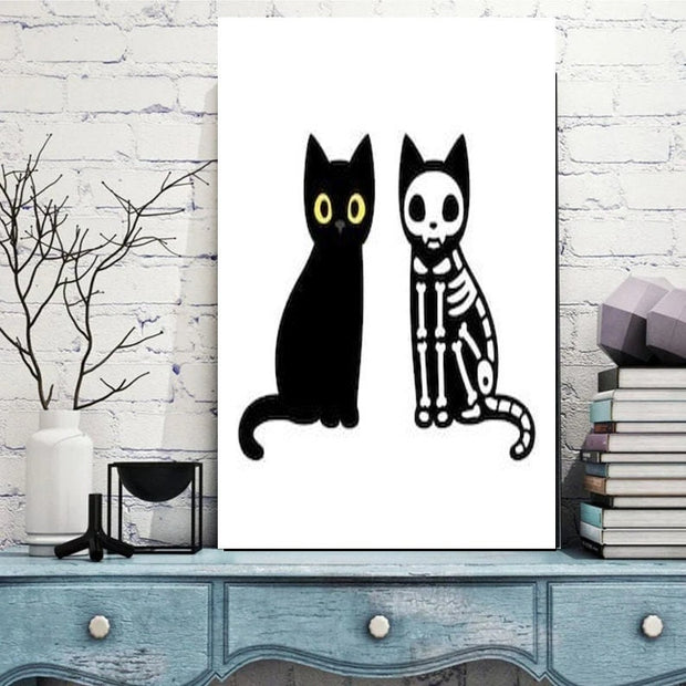 black cat wall art  poster , Black Cat Wall Art - Black Cat Print -Black Cat Artwork - Home Decor