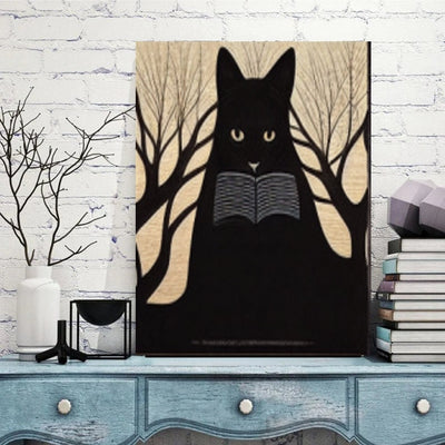 black cat portriat   cat-poster , Black Cat Wall Art - Black Cat Print - -Black Cat Artwork - Home Decor