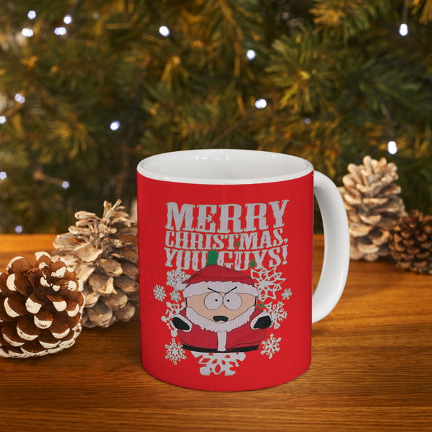 eric cartman as santa ,,handmade ceramic southpark mug