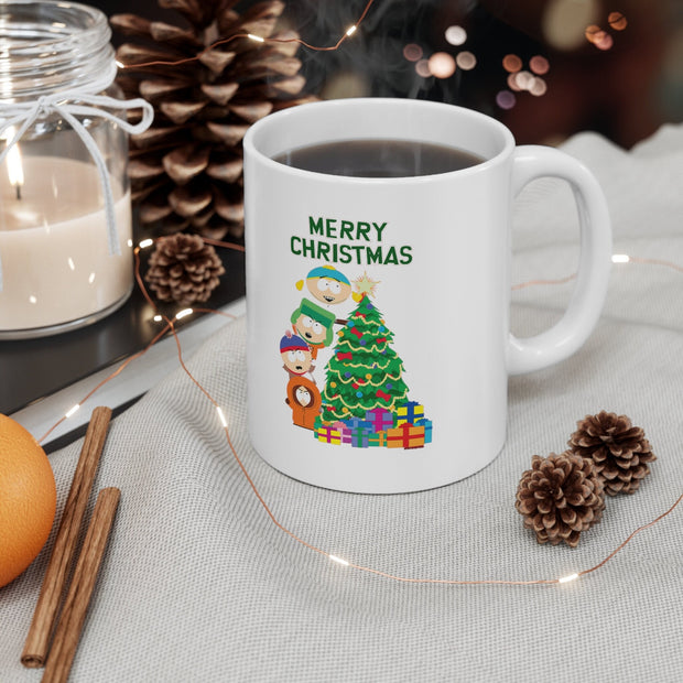 merry xmas you guys southpark mug  ,90s animated cartoon