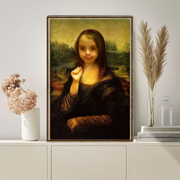 Mona Lisa Print, svg,png  printable Original Oil Painting Portrait Poster, Vintage Wall Art, Unique Gift