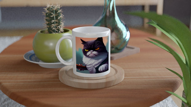 grumpy black cat mug , grumpy  cat,cat  lover Gifts ,Funny Coffee Mug