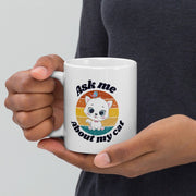 ask me about my cat  ,retro tabby cat,tabby  Cat coffee, cat lover Gifts ,gift for cat owner