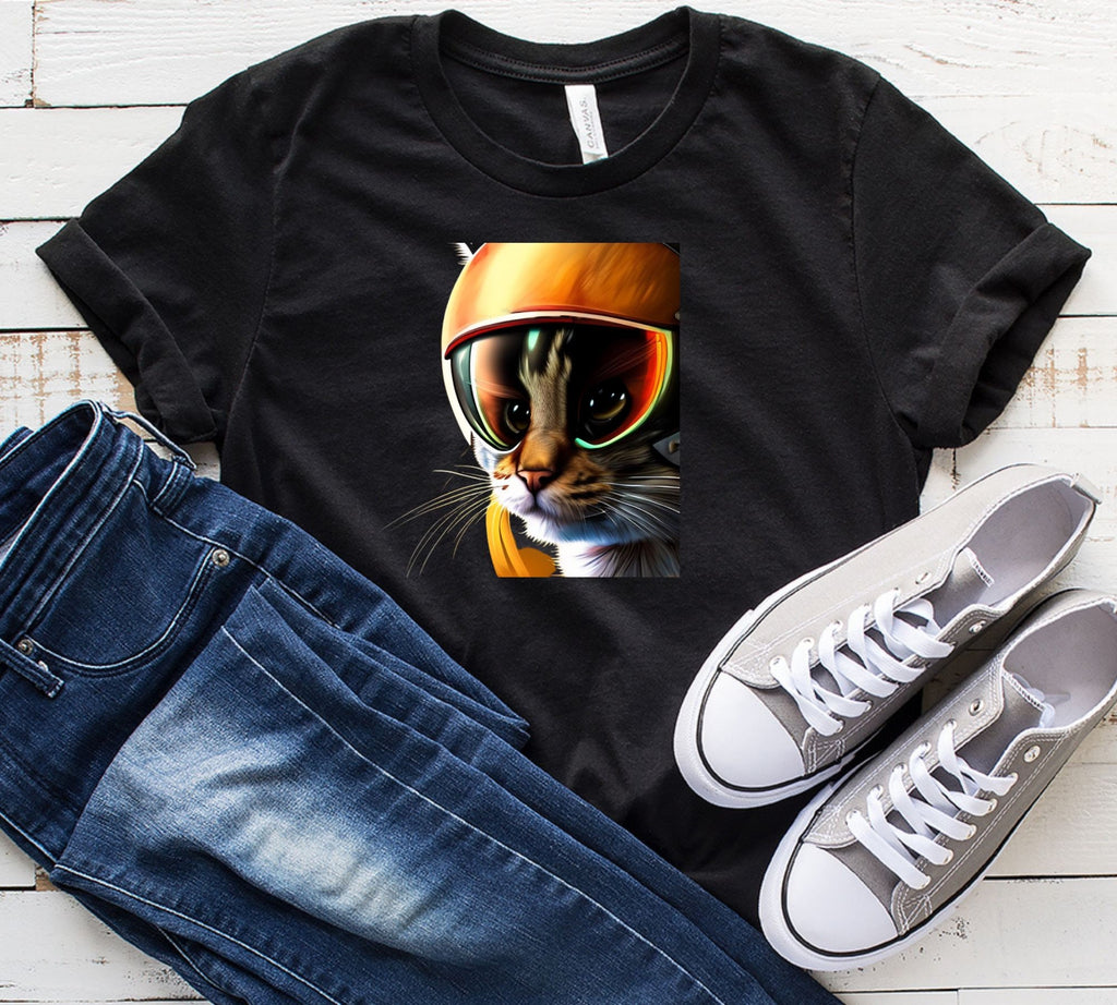 tabby cat in a helemet ,retro tabby cat,tabby  Cat shirt,gift for cat lovers