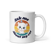 ask me about my cat  ,retro tabby cat,tabby  Cat coffee, cat lover Gifts ,gift for cat owner