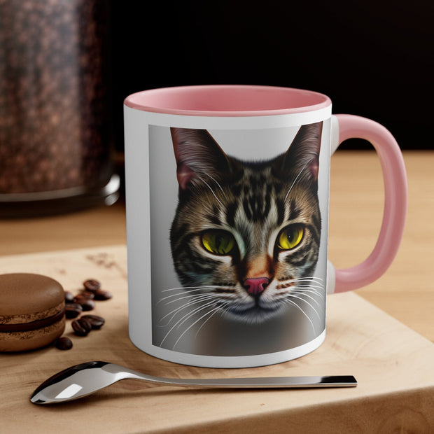 Cute tabby  cat portriat mug , tabby cat,cat  lover Gifts , Cat Coffee Mug