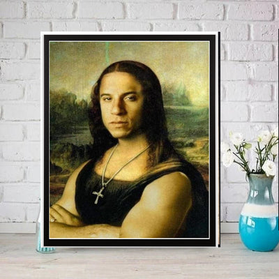 Mona Lisa funny  altered Print,mona lisa png  ,lisa printable Original Oil Painting ,Portrait Poster, Vintage Wall Art, Unique Gift,