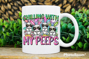 Easter Vibes cup easter party ,rabbit wearing sunglasses mug