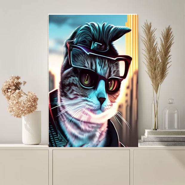 cool tabby cat portriat poster  ,cat-poster , Cat Wall Art -Cat Print