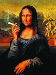 Mona Lisa  smoking a joint , svg,png  printable Original Oil Painting, Vintage Wall Art