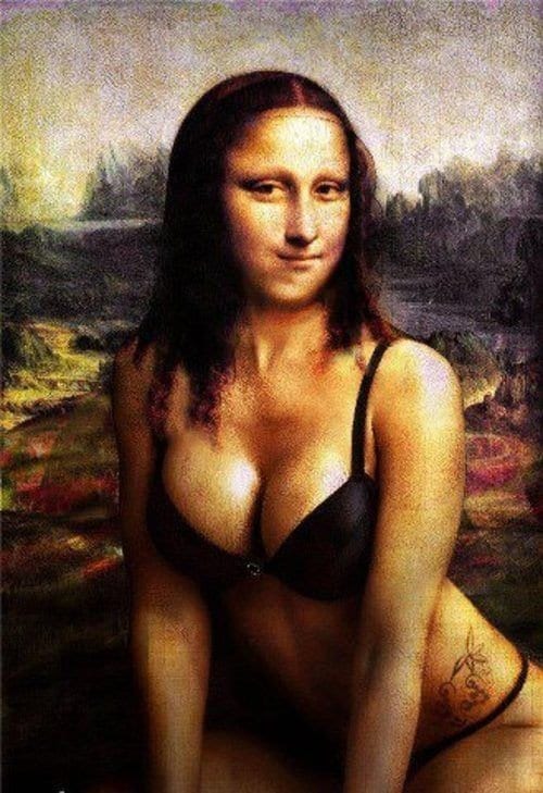 Mona Lisa as a model Print, Original Oil Painting  de vinci Portrait Poster, Vintage Wall Art, Unique Gift