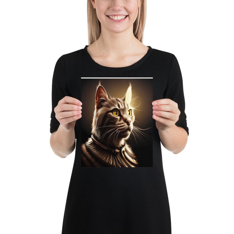 tabby cat  poster  . tabby cat Print  ,tabby cat-Portriat , Cat Wall Art -Cat Print - | AI-Generated Art | Futuristic Ai Art |