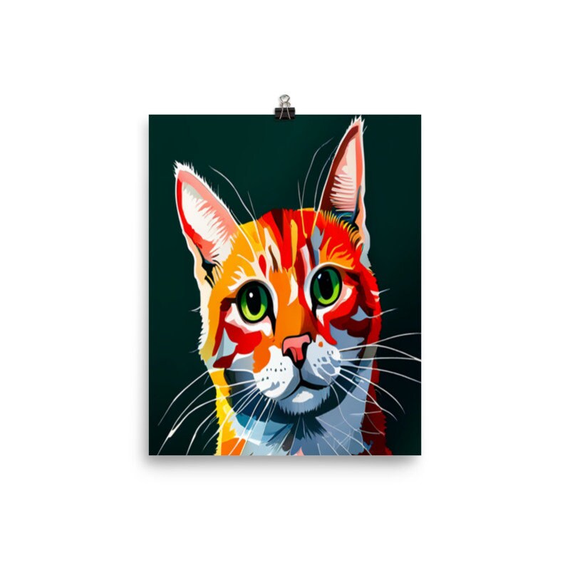 tabby cat poster , tabby  Cat Wall Art -tabby Cat Print -tabby  Cat Artwork - Home Decor