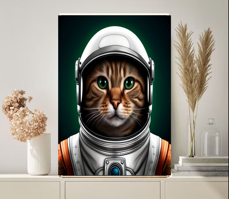 Cat Astronaut, Cat in space helmet , space tabby cat ,Tabby cat-poster ,Cat Wall Art -tabby  Cat Print -tabby Cat Artwork - Home Decor