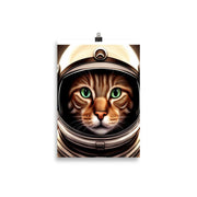 cat Astronaut, cat in space helmet ,tabby cat-poster ,Wall Art -tabby  Cat Print -tabby Cat Artwork - Home Decor