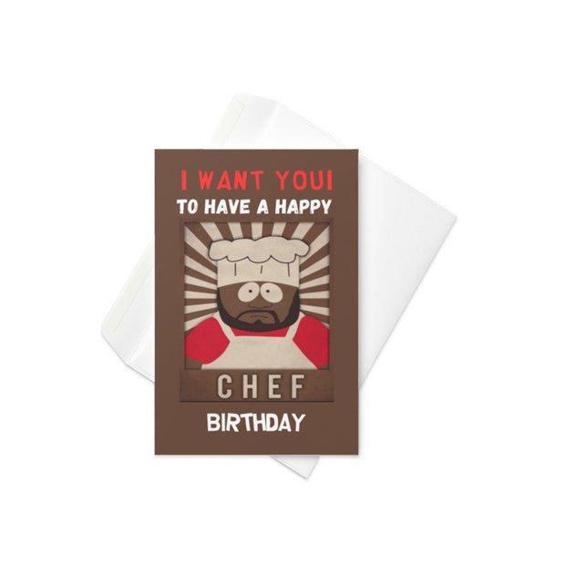 chef  greeting card ,birthday card ,southpark birthday card ,chef  birthday card,birthday card for him/ her