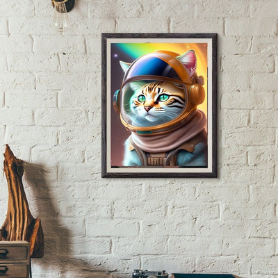 cat astronaut  poster  .cat in space helmet ,tabby cat-poster , Cat Wall Art -Cat Print - | AI-Generated Art | Futuristic Ai Art