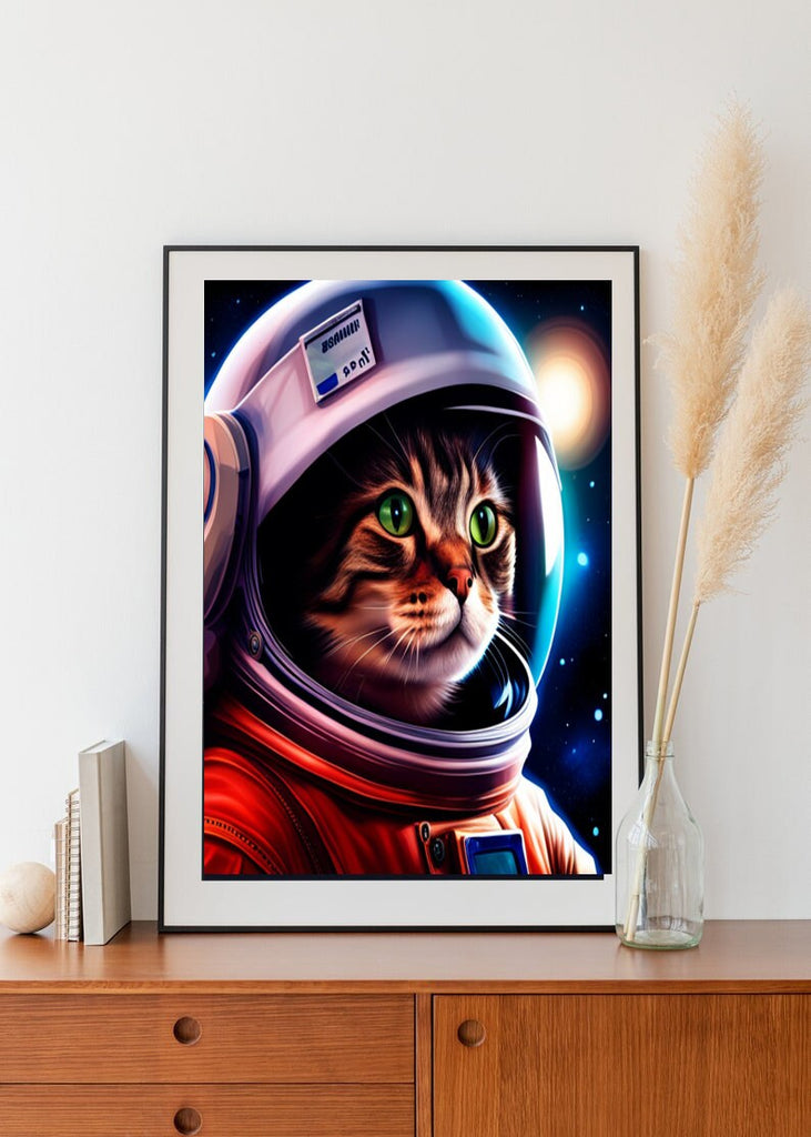 Astronaut space tabby cat ,  cat astronaut  poster .tabby cat-poster , Cat Wall Art -tabby  Cat Print -tabby Cat Artwork - Home Decor