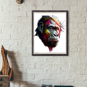 gorilla  Head watercolour print ,Wall Art Chimp Poster, Gorilla Print