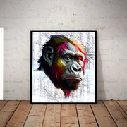 gorilla  Head watercolour print ,Wall Art Chimp Poster, Gorilla Print