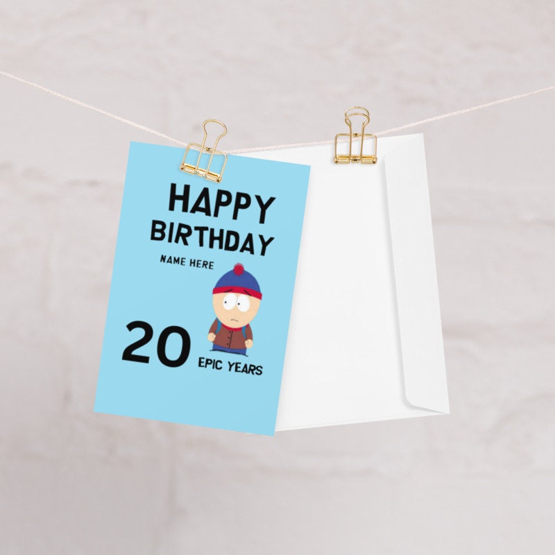 stan marsh  greeting card ,southpark birthday card