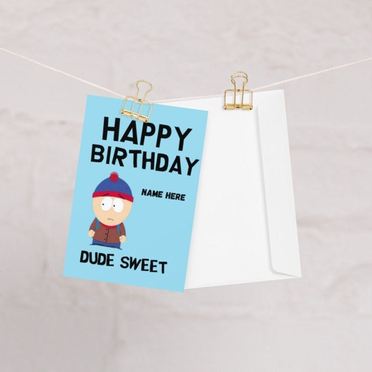 stan marsh  greeting card ,southpark birthday card