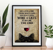 black cat and wine  poster , Black Cat Wall Art - Black Cat Print -Black Cat Artwork - Home Decor