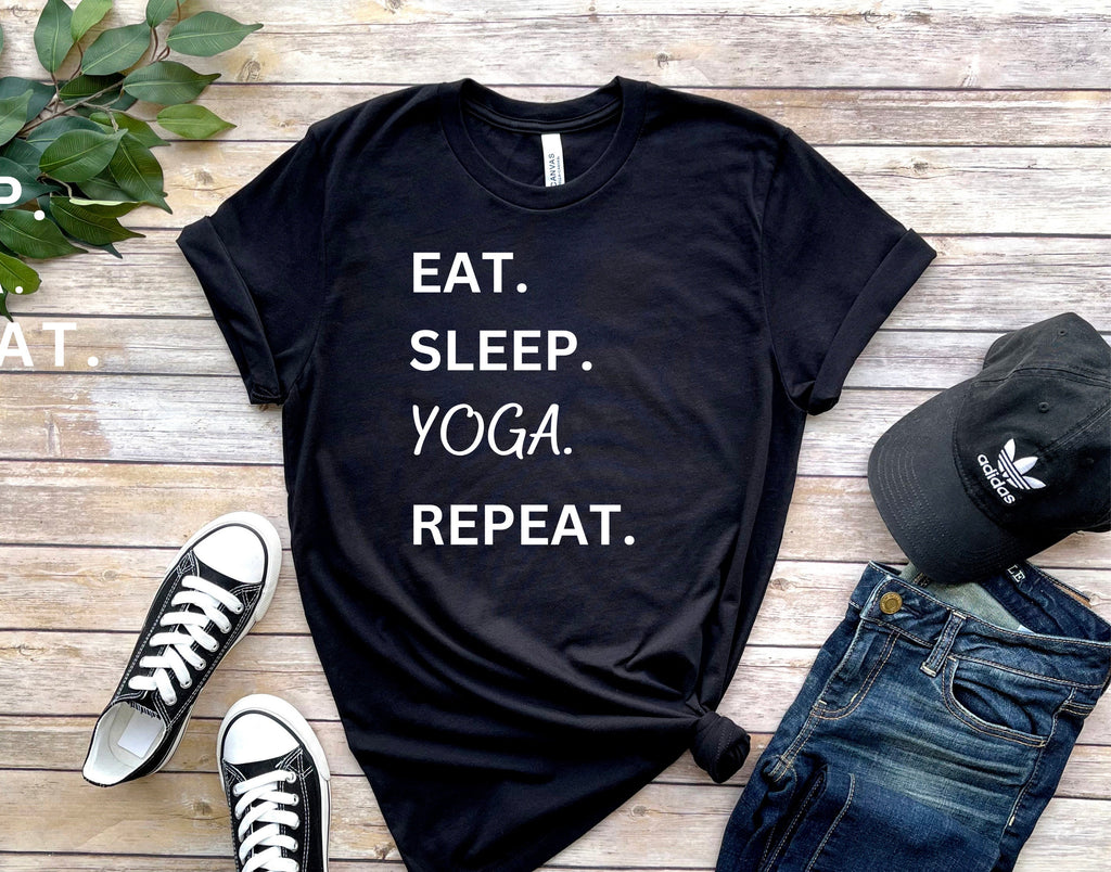 yoga T-Shirt, eat sleep yoga repeat ,Meditation Shirt, Yoga Shirt, Yoga Lover Gift, Yoga Gift, Spiritual Shirt,zen shirt