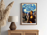 mona lisa with joannes vermeer painting, PNG ,SVG digital download