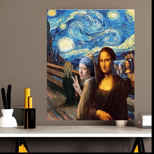 mona lisa with joannes vermeer painting, PNG ,SVG digital download