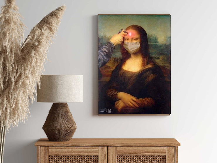 Mona Lisa with covid mask   print ,mona lisa art  , PNG ,SVG digital download. Leonardo Da Vinci