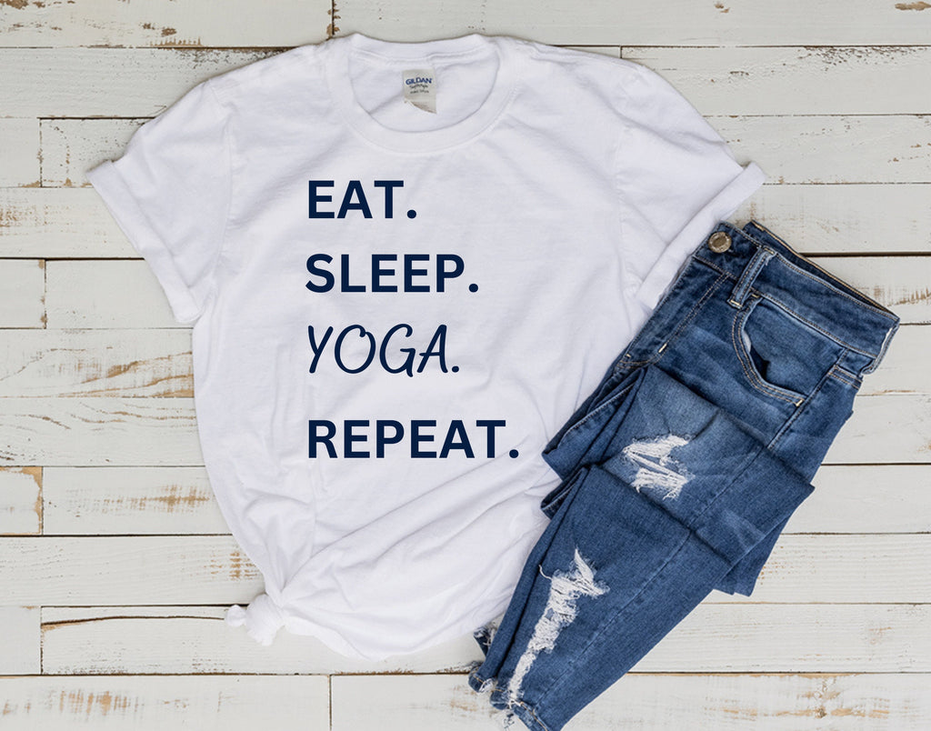 yoga T-Shirt, eat sleep yoga repeat ,Meditation Shirt, Yoga Shirt, Yoga Lover Gift, Yoga Gift, Spiritual Shirt,zen shirt