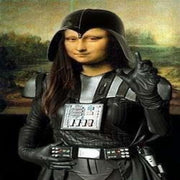 Mona Lisa illustration as darth vader  , PNG ,jpeg digital download.