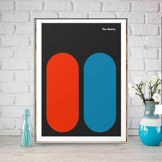 matrix wall art ,matrix blue pill red pill , Matrix ai generated art ,digital Art Print