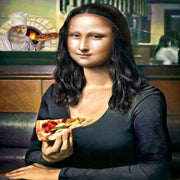 Mona Lisa with slice of  pizza  print , PNG ,SVG digital download. Leonardo Da Vinci