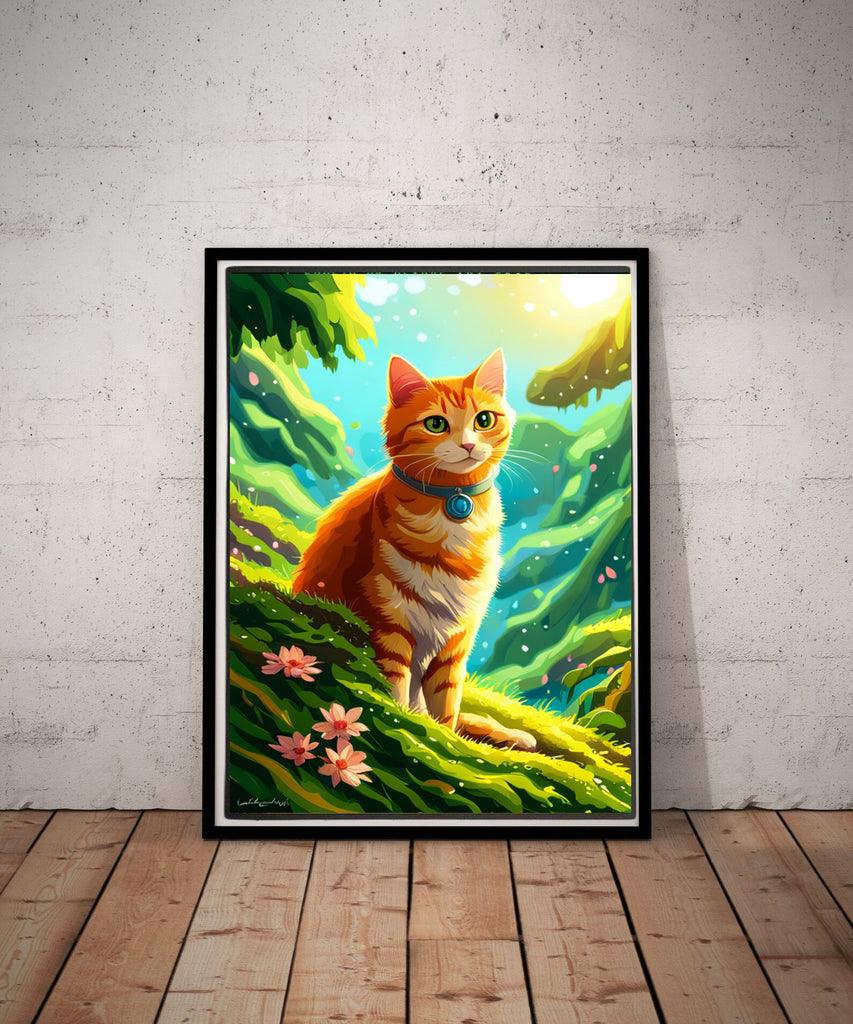 tabby cat poster , tabby  Cat Wall Art - tabbyCat Print - tabby  Cat Artwork - Home Decor